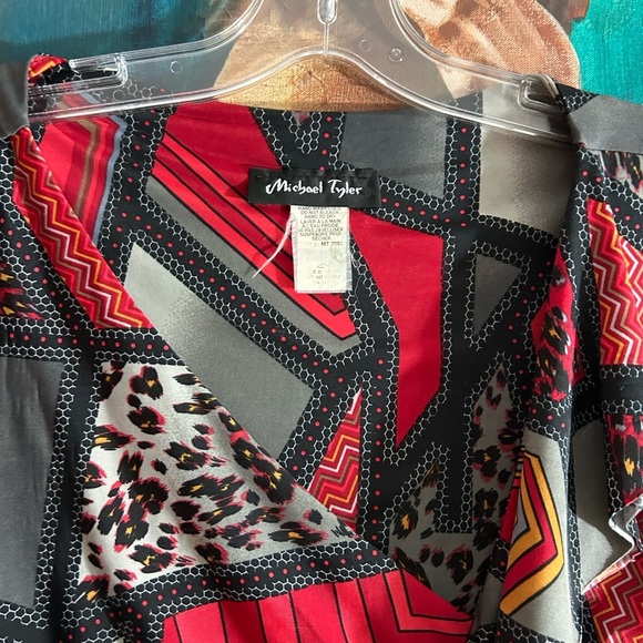 Vintage 90s Y2K Colorful Geometric Women's Blouse Top Size Large - Picture 8 of 16